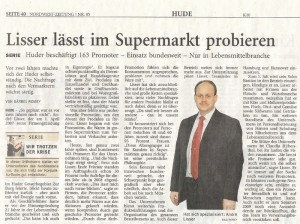Read more about the article Zeitungsanzeige: “Lisser lässt im Supermarkt probieren”